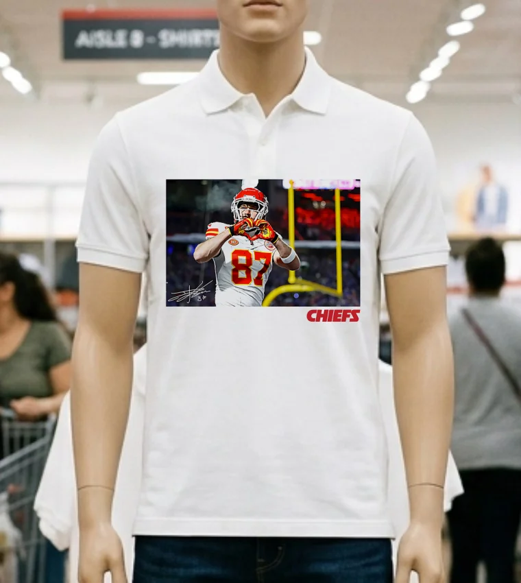 Travis Kelce Kansas City Chiefs Heart Signature Photo Shirt - white-t-shirt Travis Kelce Kansas City Chiefs Heart Signature Photo Shirt White T Shirt