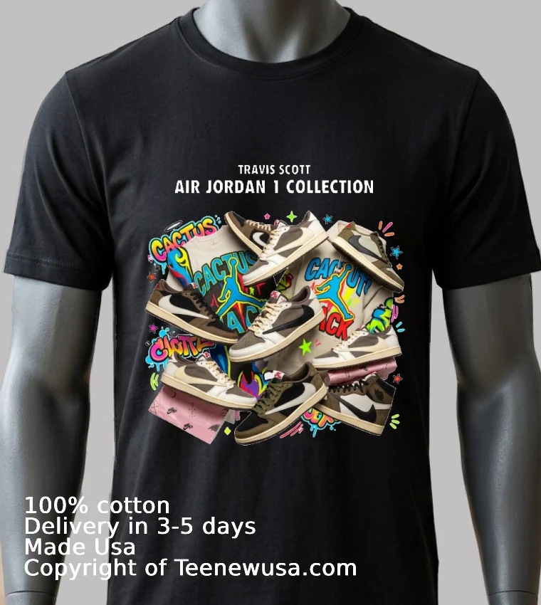 Travis Scott X Air Jordan 1 Collection T Shirt - balck-shirt 2 Travis Scott X Air Jordan 1 Collection T Shirt Balck Shirt 2