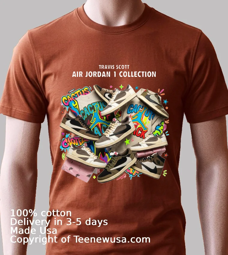 Travis Scott X Air Jordan 1 Collection T Shirt - balck-shirt 4 Travis Scott X Air Jordan 1 Collection T Shirt Balck Shirt 4