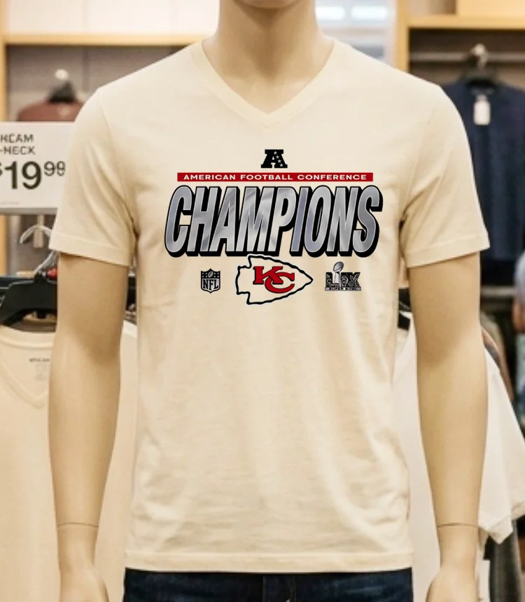 Travis Wear Kansas City Chiefs American Football Conference Champions Shirt - white-t-shirt Travis Wear Kansas City Chiefs American Football Conference Champions Shirt White T Shirt 1