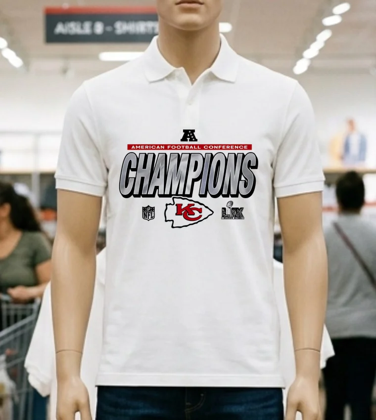 Travis Wear Kansas City Chiefs American Football Conference Champions Shirt - white-t-shirt Travis Wear Kansas City Chiefs American Football Conference Champions Shirt White T Shirt