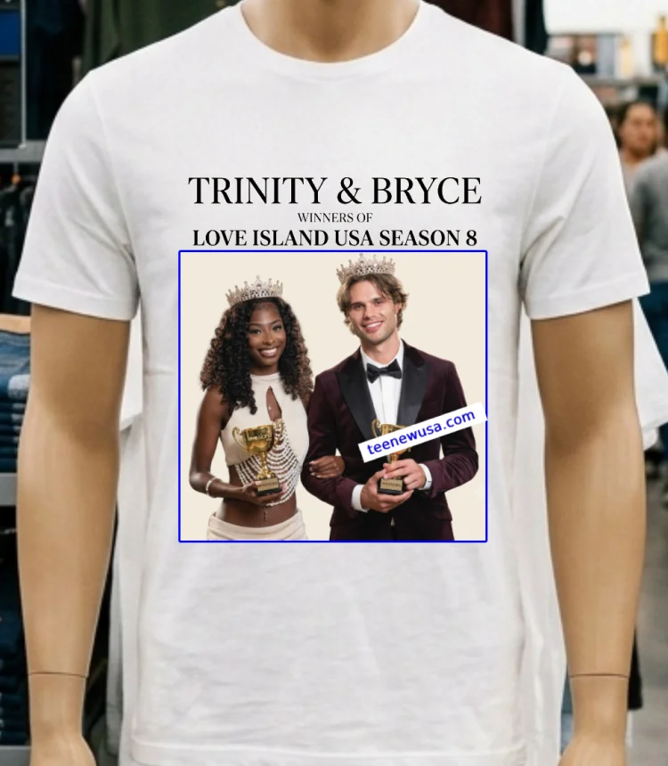Trinity And Bryce Have Been Crowned The Winners Of ‘Love Island Usa’ Season 8 T Shirt - white-t-shirt Trinity And Bryce Have Been Crowned The Winners Of Love Island Usa Season 8 T Shirt White T Shirt 2