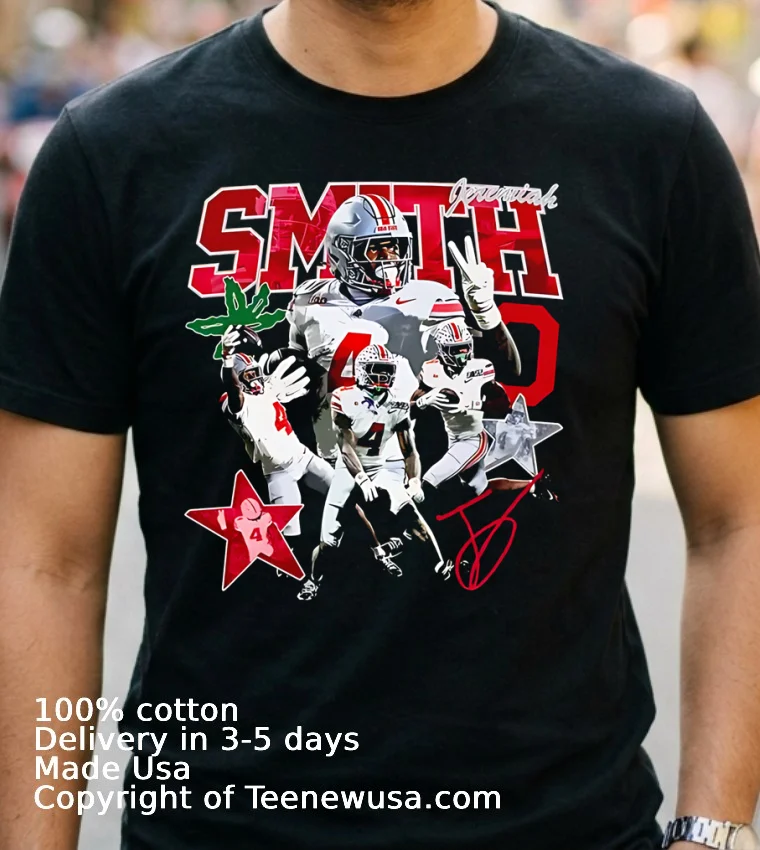 Troy Smith Ohio State Buckeyes Graphic Signature Shirt - navy-shirt 2 Troy Smith Ohio State Buckeyes Graphic Signature Shirt Navy Shirt 2