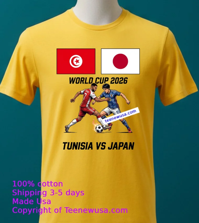 Tunisia Vs Japan World Cup 2026 T Shirt Yellow T Shirt 2
