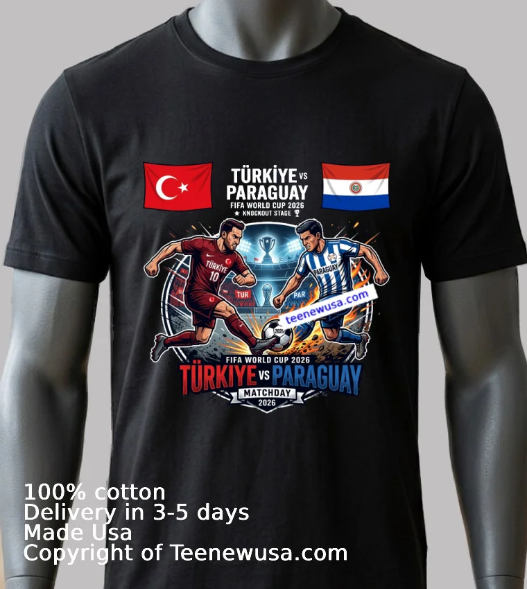 Turkey Vs Paraguay World Cup 2026 T Shirt - balck-shirt 2 Turkey Vs Paraguay World Cup 2026 T Shirt Balck Shirt 2
