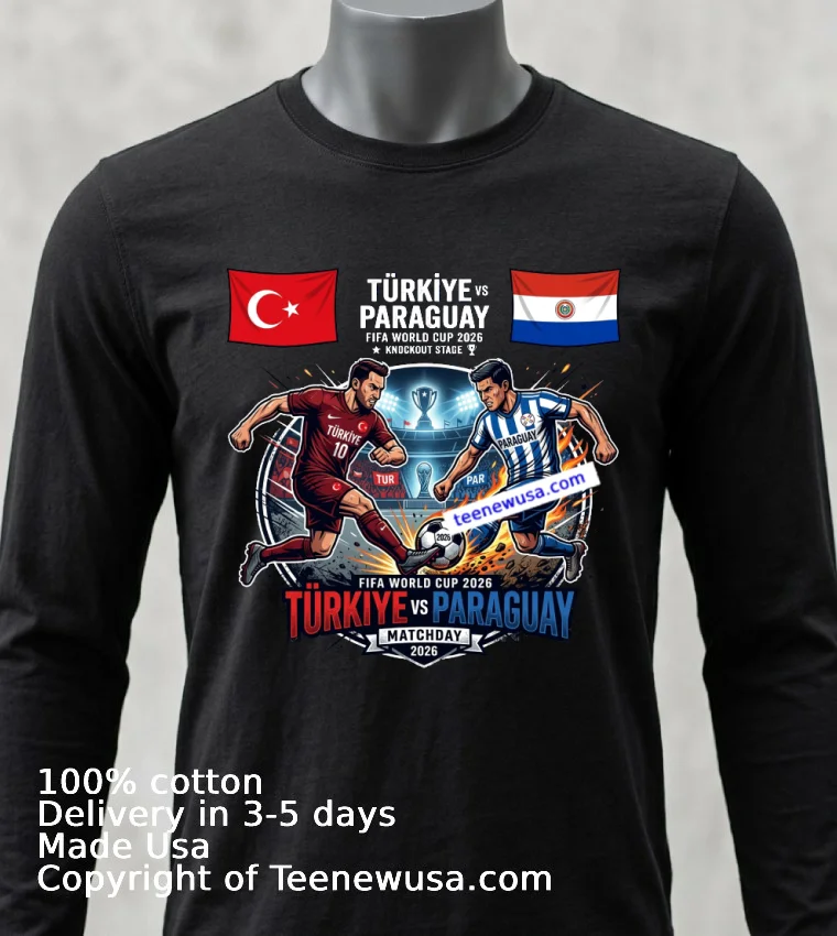 Turkey Vs Paraguay World Cup 2026 T Shirt - balck-shirt Turkey Vs Paraguay World Cup 2026 T Shirt Balck Shirt