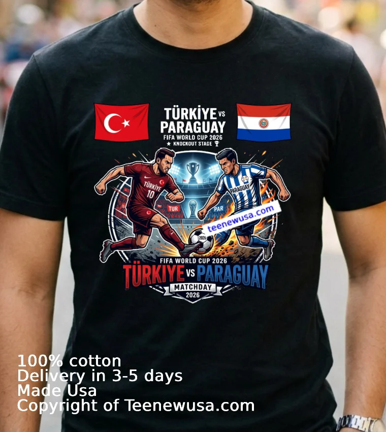 Turkey Vs Paraguay World Cup 2026 T Shirt - navy-shirt 2 Turkey Vs Paraguay World Cup 2026 T Shirt Navy Shirt 2