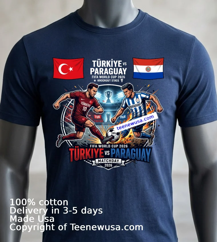 Turkey Vs Paraguay World Cup 2026 T Shirt Navy Shirt 3