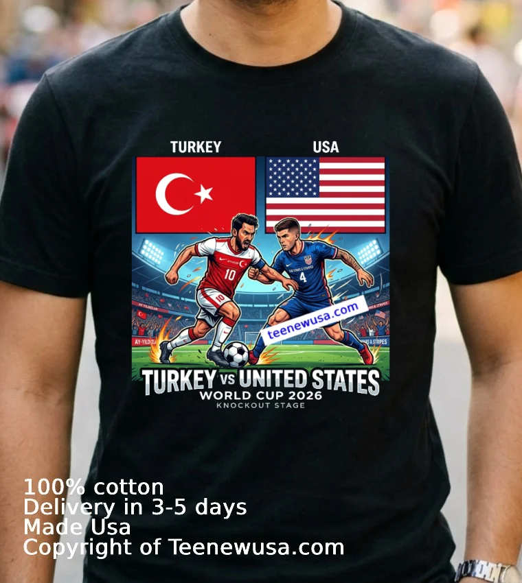 Turkey Vs United States World Cup 2026 T Shirt - navy-shirt 2 Turkey Vs United States World Cup 2026 T Shirt Navy Shirt 2