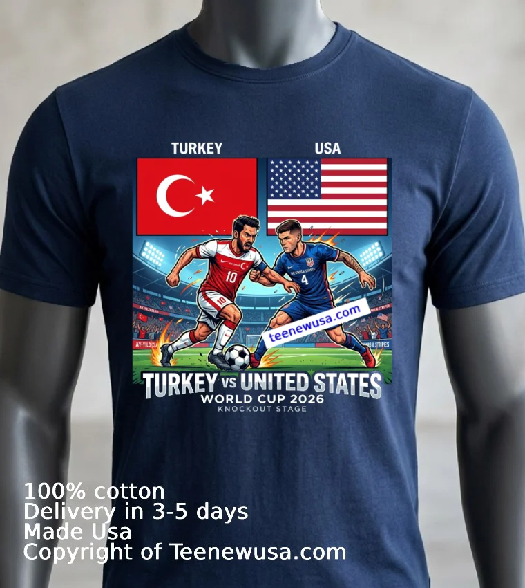 Turkey Vs United States World Cup 2026 T Shirt - navy-shirt 3 Turkey Vs United States World Cup 2026 T Shirt Navy Shirt 3