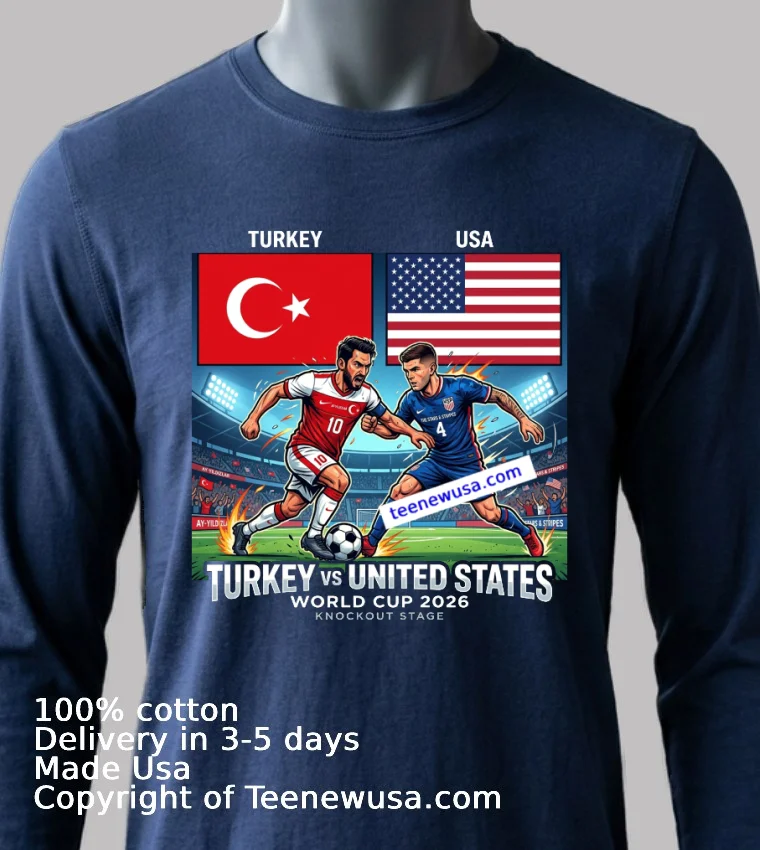 Turkey Vs United States World Cup 2026 T Shirt - navy-shirt Turkey Vs United States World Cup 2026 T Shirt Navy Shirt