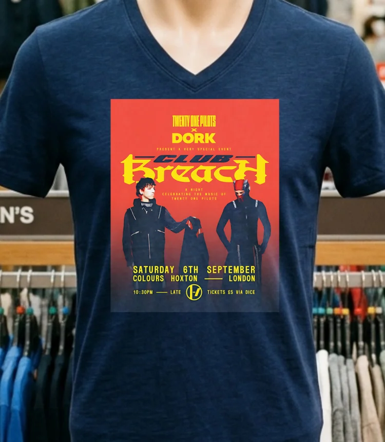 Twenty One Pilots And Dork A Very Special Event Club Breach Shirt - navy-shirt Twenty One Pilots And Dork A Very Special Event Club Breach Shirt Navy Shirt