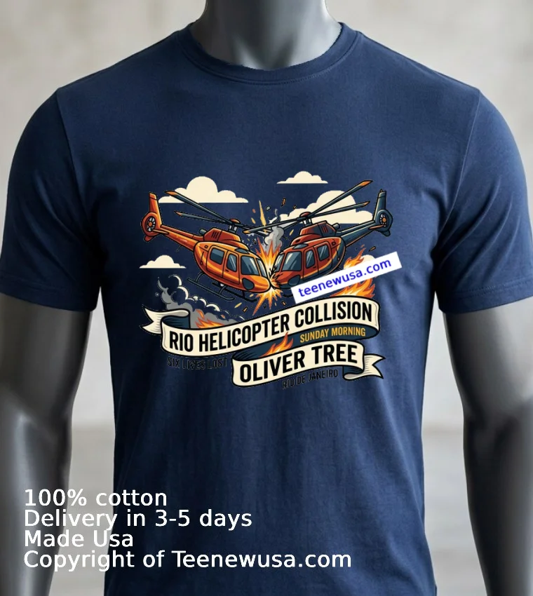 Two Helicopters Collided In The Skies Over Rio De Janeiro T Shirt Navy Shirt 3