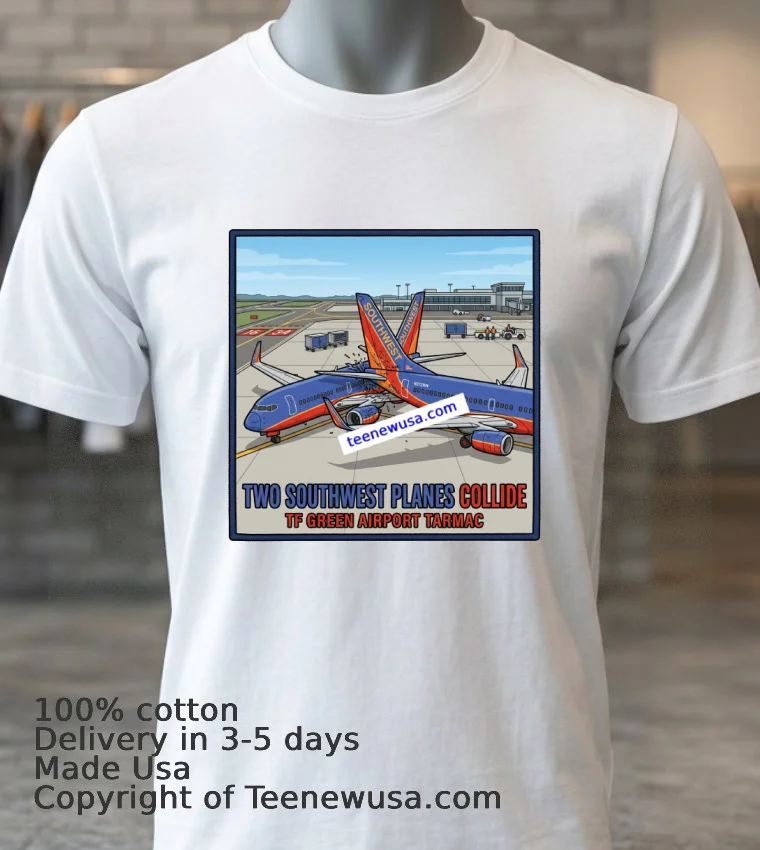 Two Southwest Planes Collide On Tf Green Airport Tarmac T Shirt - white-t-shirt 3 Two Southwest Planes Collide On Tf Green Airport Tarmac T Shirt White T Shirt 3