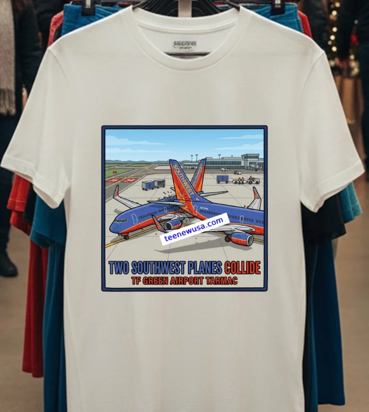 Two Southwest Planes Collide On Tf Green Airport Tarmac T Shirt - white-t-shirt Two Southwest Planes Collide On Tf Green Airport Tarmac T Shirt White T Shirt