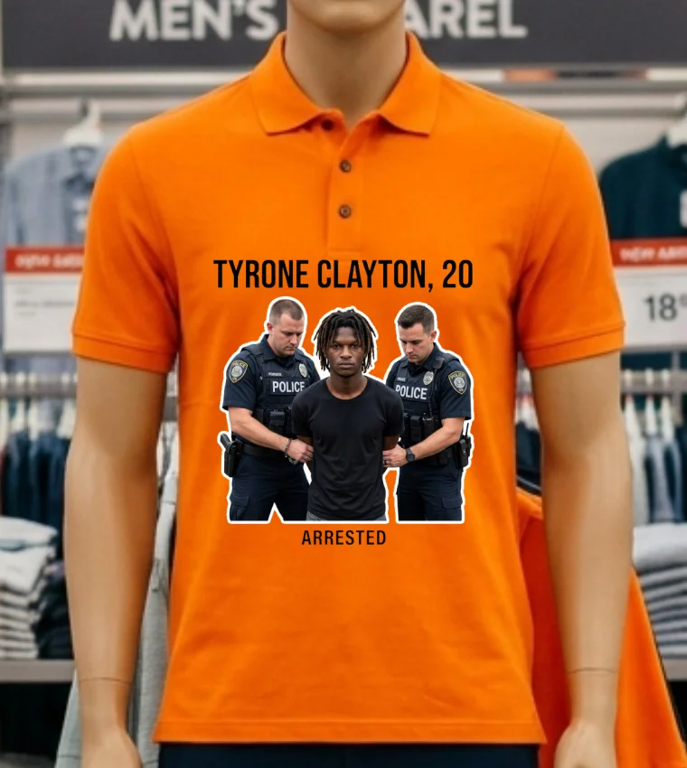 Tyrone Clayton, 20 Years Old, Was Arrested By Police T Shirt - orange-shirt Tyrone Clayton 20 Years Old Was Arrested By Police T Shirt Orange Shirt