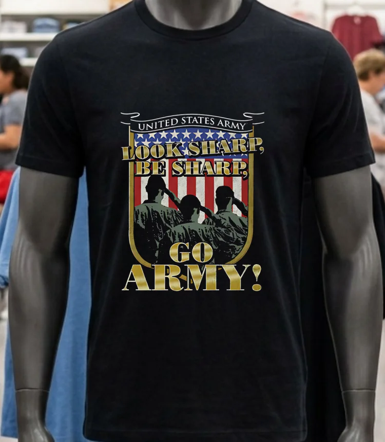 United States Army Look Sharp Be Sharp Go Army Shirt - balck-shirt United States Army Look Sharp Be Sharp Go Army Shirt Balck Shirt 2