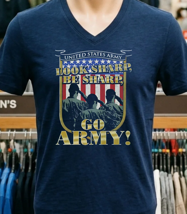 United States Army Look Sharp Be Sharp Go Army Shirt - navy-shirt United States Army Look Sharp Be Sharp Go Army Shirt Navy Shirt