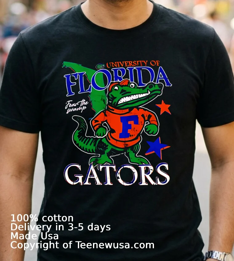 University Of Florida Gators Fear The Swamp Graphic Shirt - navy-shirt 2 University Of Florida Gators Fear The Swamp Graphic Shirt Navy Shirt 2