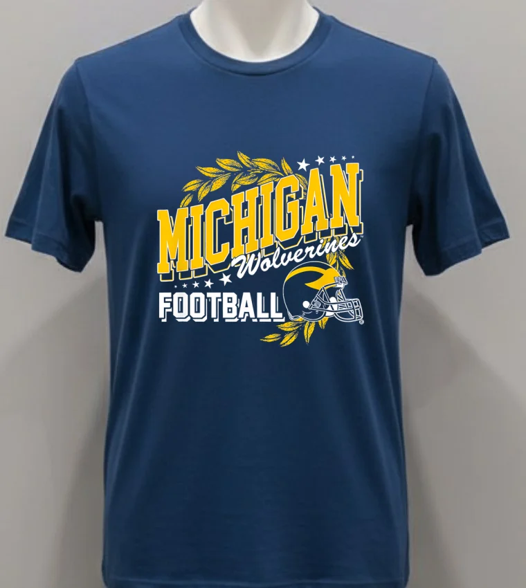 University Of Michigan Wolverines U Of M Football Shirt - navy-shirt University Of Michigan Wolverines U Of M Football Shirt Navy Shirt
