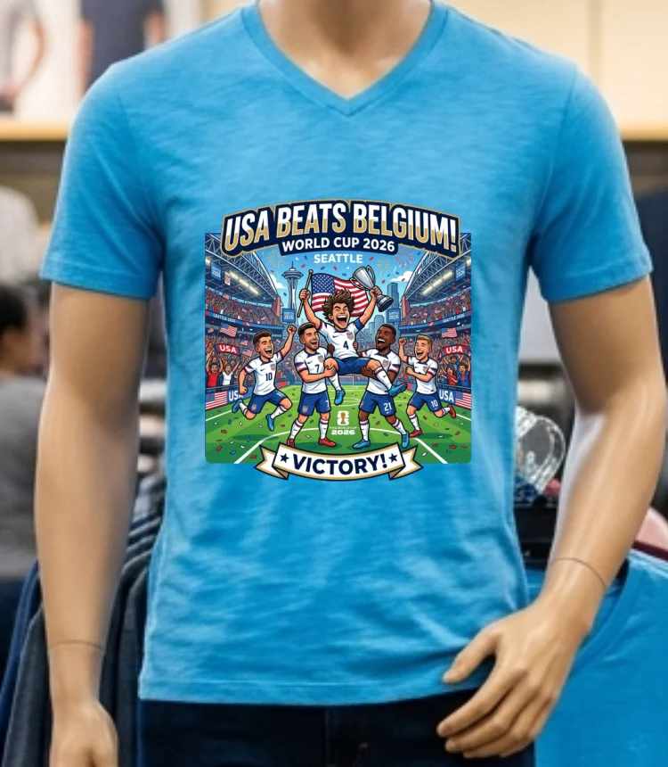 Us Team Beats Belgium At World Cup 2026 In Seattle T Shirt - blue-shirt Us Team Beats Belgium At World Cup 2026 In Seattle T Shirt Blue Shirt 1
