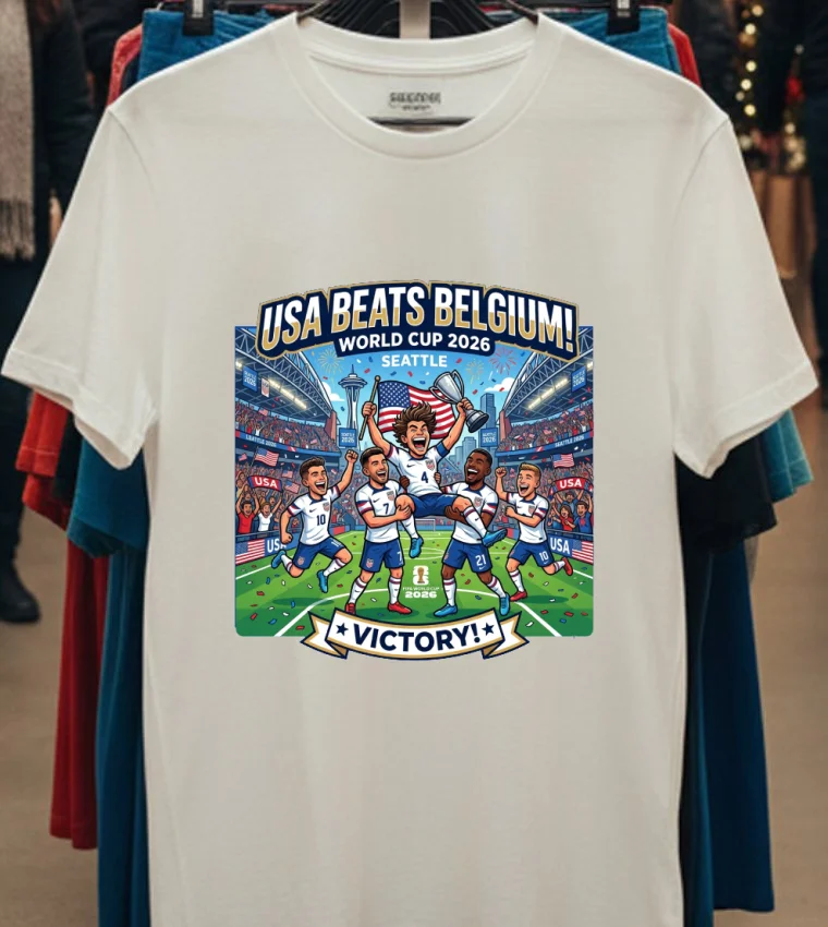 Us Team Beats Belgium At World Cup 2026 In Seattle T Shirt - white-t-shirt Us Team Beats Belgium At World Cup 2026 In Seattle T Shirt White T Shirt 2