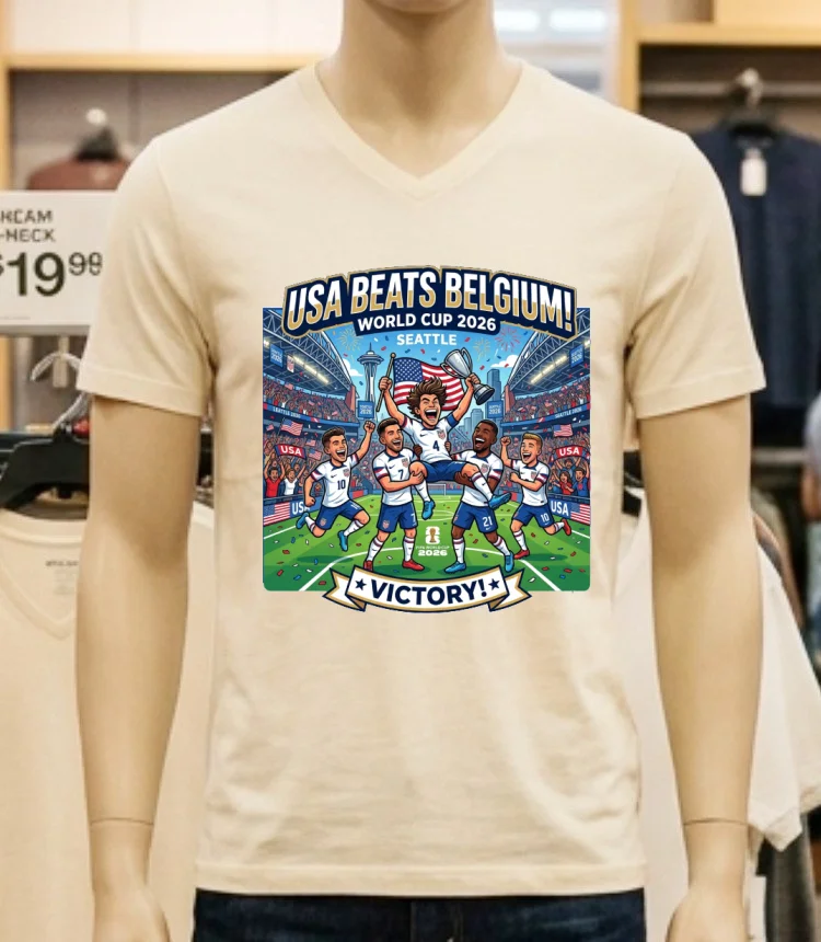 Us Team Beats Belgium At World Cup 2026 In Seattle T Shirt - white-t-shirt Us Team Beats Belgium At World Cup 2026 In Seattle T Shirt White T Shirt 4