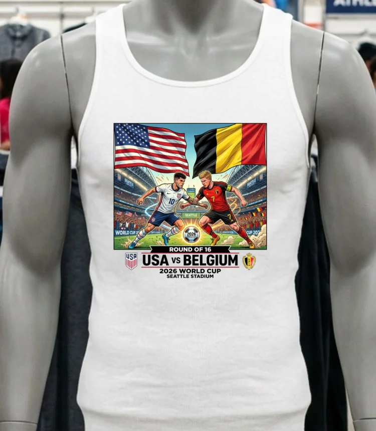 Usa Vs Belgium In The 2026 World Cup T Shirt - white-t-shirt Usa Vs Belgium In The 2026 World Cup T Shirt White T Shirt 2