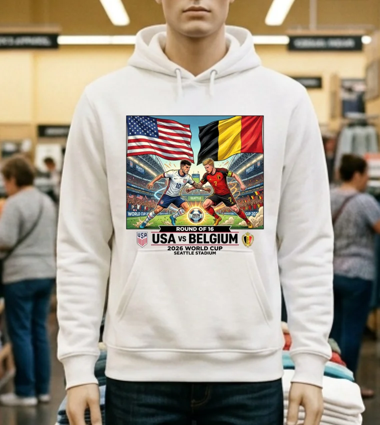 Usa Vs Belgium In The 2026 World Cup T Shirt White T Shirt