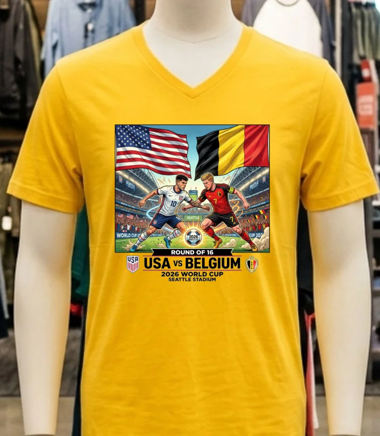 Usa Vs Belgium In The 2026 World Cup T Shirt Yellow T Shirt