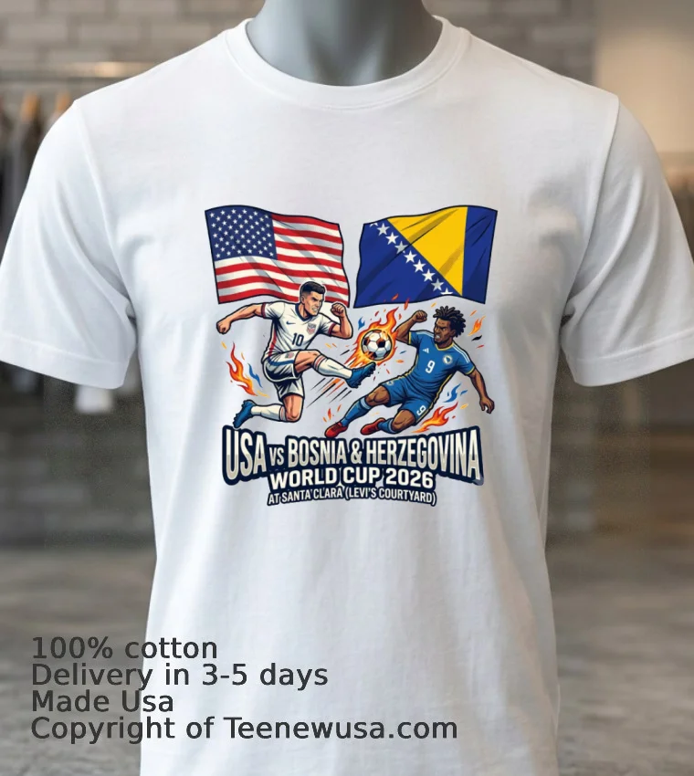 Usa Vs Bosnia Herzegovina World Cup 2026 At Santa Clara Levis Courtyard T Shirt White T Shirt 3