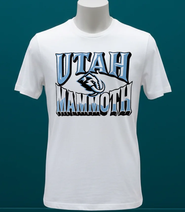 Utah Mammoth Logo Style Trend Shirt - white-t-shirt Utah Mammoth Logo Style Trend Shirt White T Shirt 1