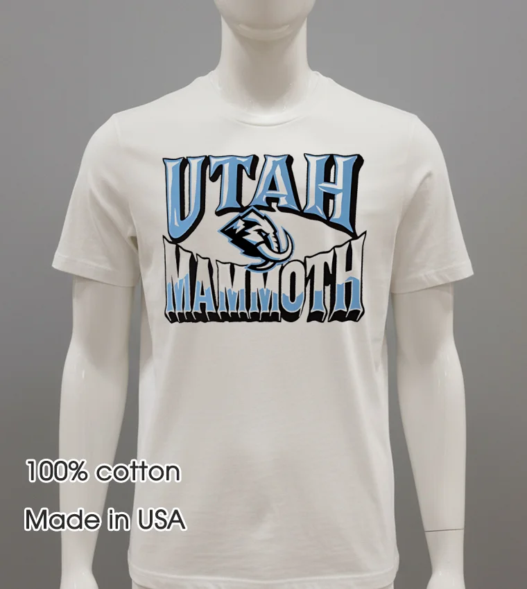 Utah Mammoth Logo Style Trend Shirt - white-t-shirt Utah Mammoth Logo Style Trend Shirt White T Shirt 2