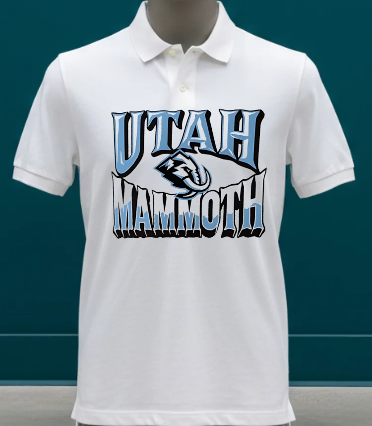 Utah Mammoth Logo Style Trend Shirt - white-t-shirt Utah Mammoth Logo Style Trend Shirt White T Shirt