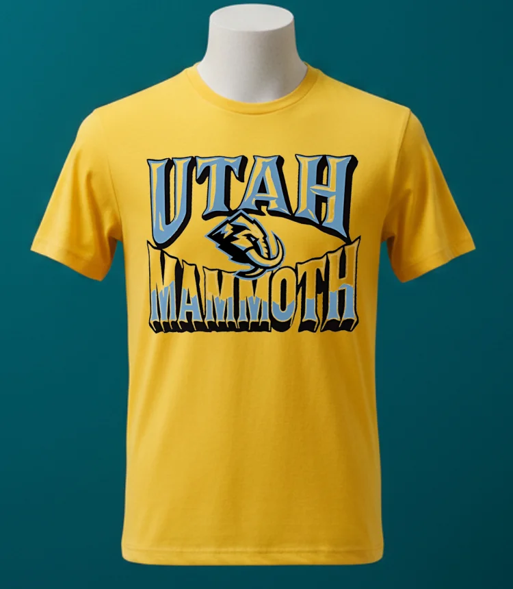 Utah Mammoth Logo Style Trend Shirt - yellow-t-shirt Utah Mammoth Logo Style Trend Shirt Yellow T Shirt 1
