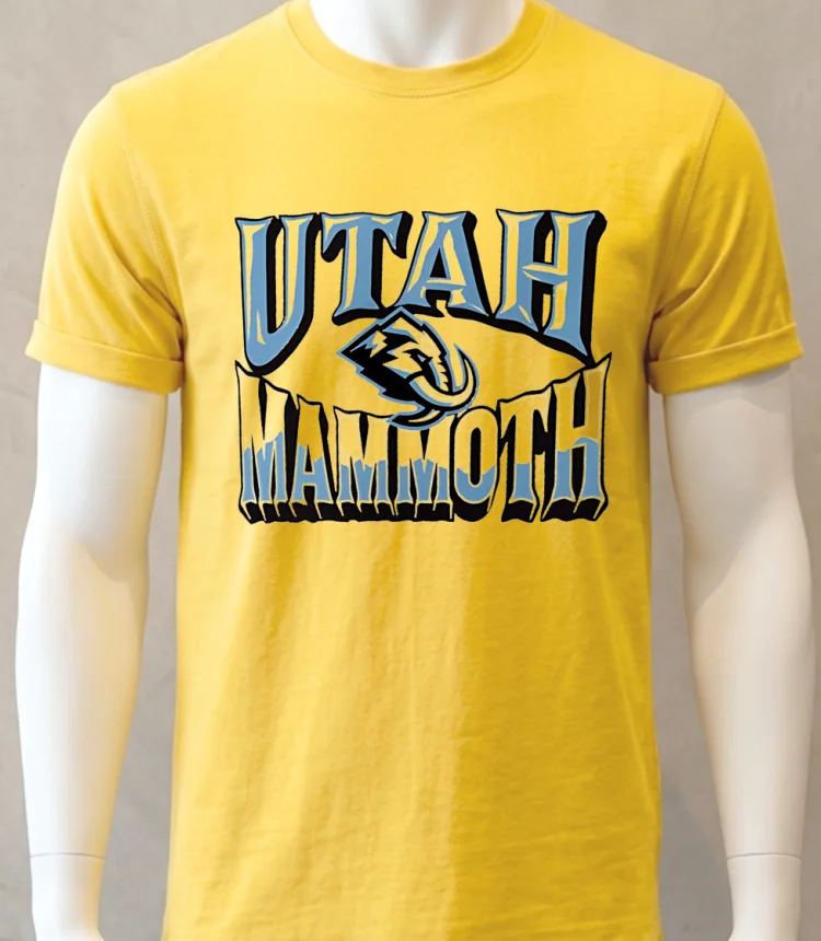 Utah Mammoth Logo Style Trend Shirt - yellow-t-shirt Utah Mammoth Logo Style Trend Shirt Yellow T Shirt