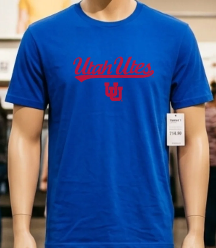 Utah Utes Wordmark Letter Style 2025 Shirt Blue Shirt