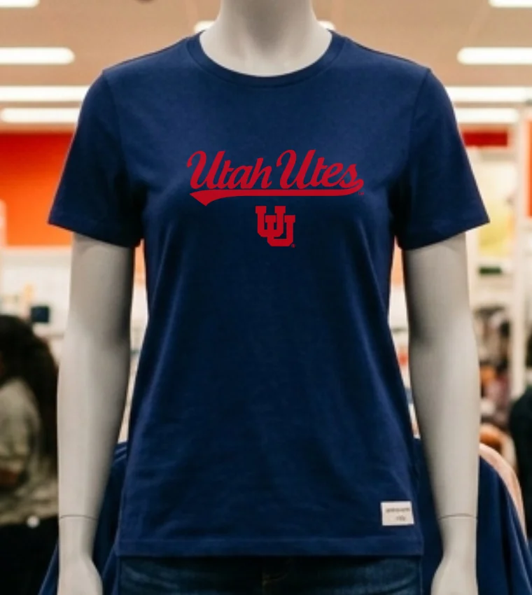 Utah Utes Wordmark Letter Style 2025 Shirt - navy-shirt Utah Utes Wordmark Letter Style 2025 Shirt Navy Shirt 1