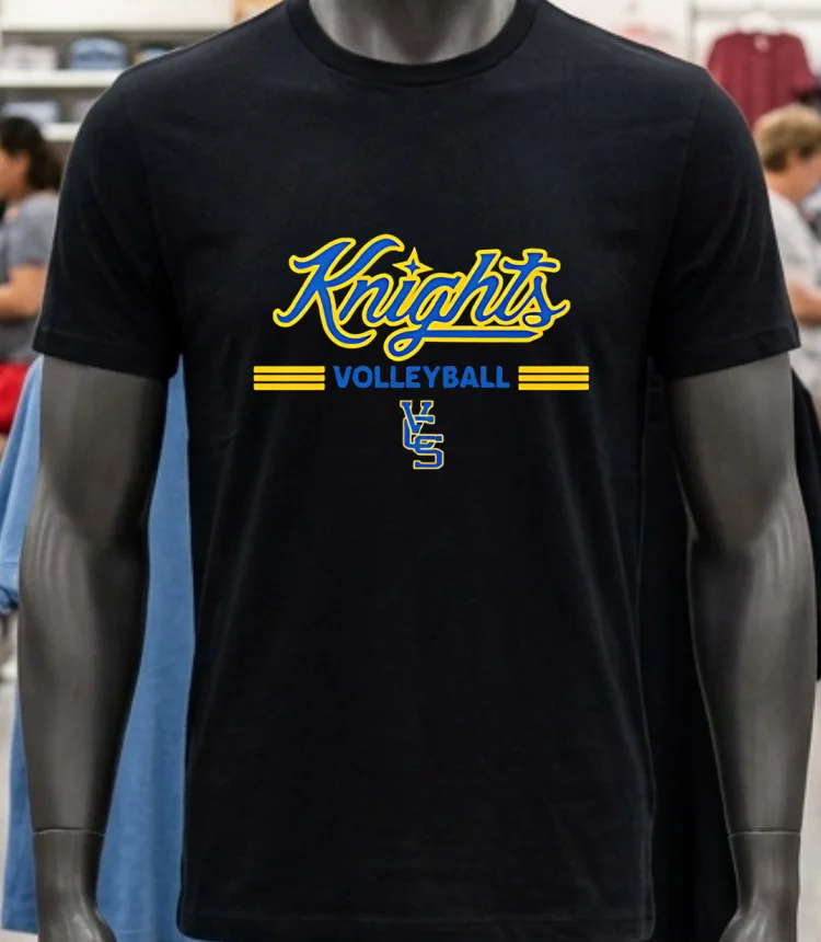 Vcs Vance Charter School Knights Volleyball 2025 Shirt - balck-shirt Vcs Vance Charter School Knights Volleyball 2025 Shirt Balck Shirt