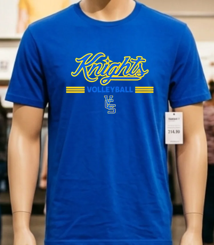 Vcs Vance Charter School Knights Volleyball 2025 Shirt Blue Shirt