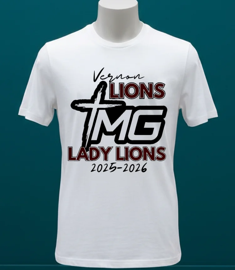 Vernon Lions Tmg Lady Lions 2025 2026 Shirt - white-t-shirt Vernon Lions Tmg Lady Lions 2025 2026 Shirt White T Shirt 1