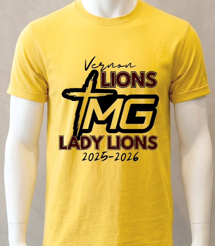 Vernon Lions Tmg Lady Lions 2025 2026 Shirt - yellow-t-shirt Vernon Lions Tmg Lady Lions 2025 2026 Shirt Yellow T Shirt