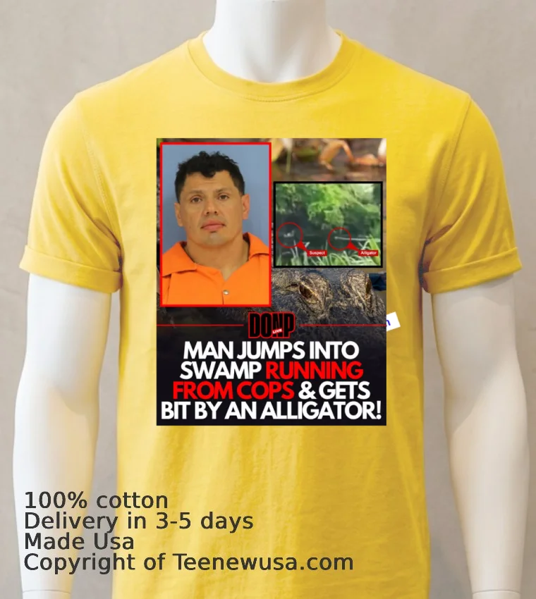 Victor Rivas, 40, Was Attacked By An Alligator While Being Chased By Police T Shirt - yellow-t-shirt Victor Rivas 40 Was Attacked By An Alligator While Being Chased By Police T Shirt Yellow T Shirt
