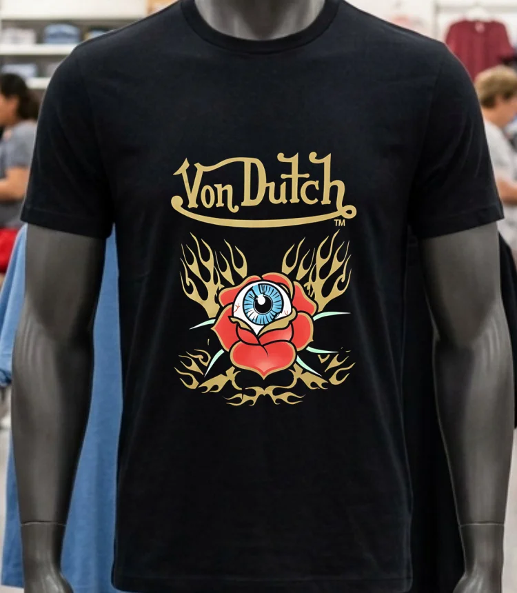 Von Dutch Flying Eye Flames Shirt Balck Shirt