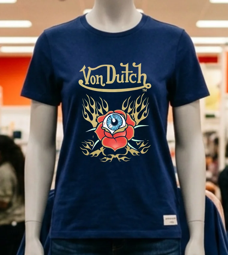 Von Dutch Flying Eye Flames Shirt - navy-shirt Von Dutch Flying Eye Flames Shirt Navy Shirt 1