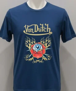 Von Dutch Flying Eye Flames Shirt Navy Shirt