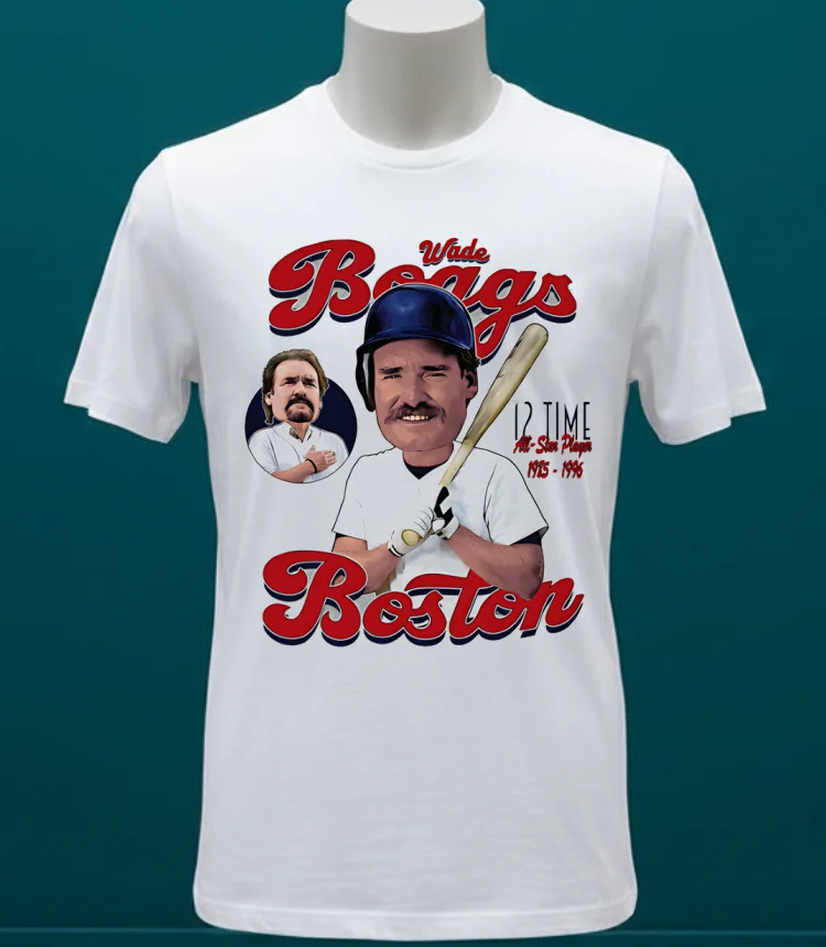 Wade Boggs Boston Comic 12 Time All Star Player Shirt - white-t-shirt Wade Boggs Boston Comic 12 Time All Star Player Shirt White T Shirt 1