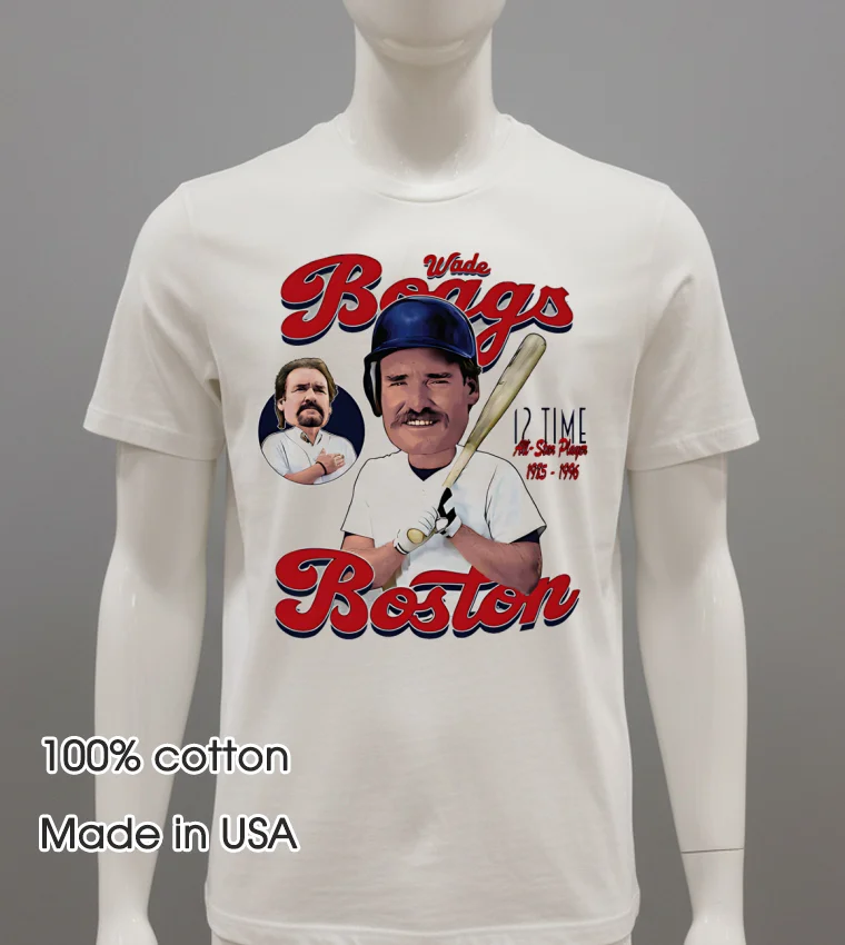 Wade Boggs Boston Comic 12 Time All Star Player Shirt - white-t-shirt Wade Boggs Boston Comic 12 Time All Star Player Shirt White T Shirt 2