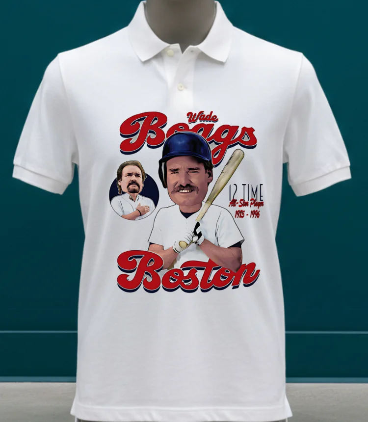 Wade Boggs Boston Comic 12 Time All Star Player Shirt - white-t-shirt Wade Boggs Boston Comic 12 Time All Star Player Shirt White T Shirt