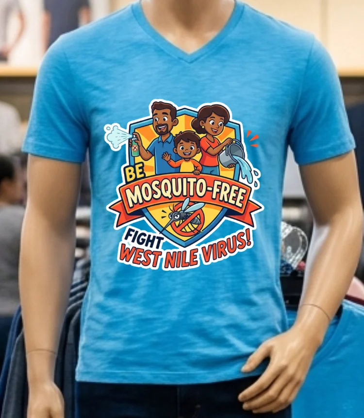 Warning About West Nile Virus Transmitted By Mosquitoes T Shirt - blue-shirt Warning About West Nile Virus Transmitted By Mosquitoes T Shirt Blue Shirt
